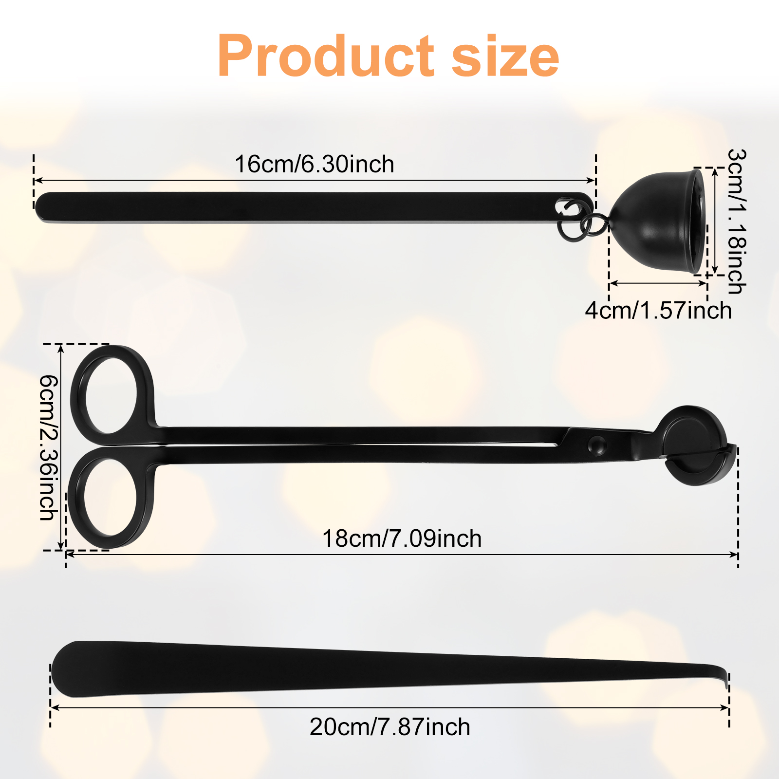 Wick Dipper Tool - 3Pcs Narzędzie do gaszenia świec Trymer