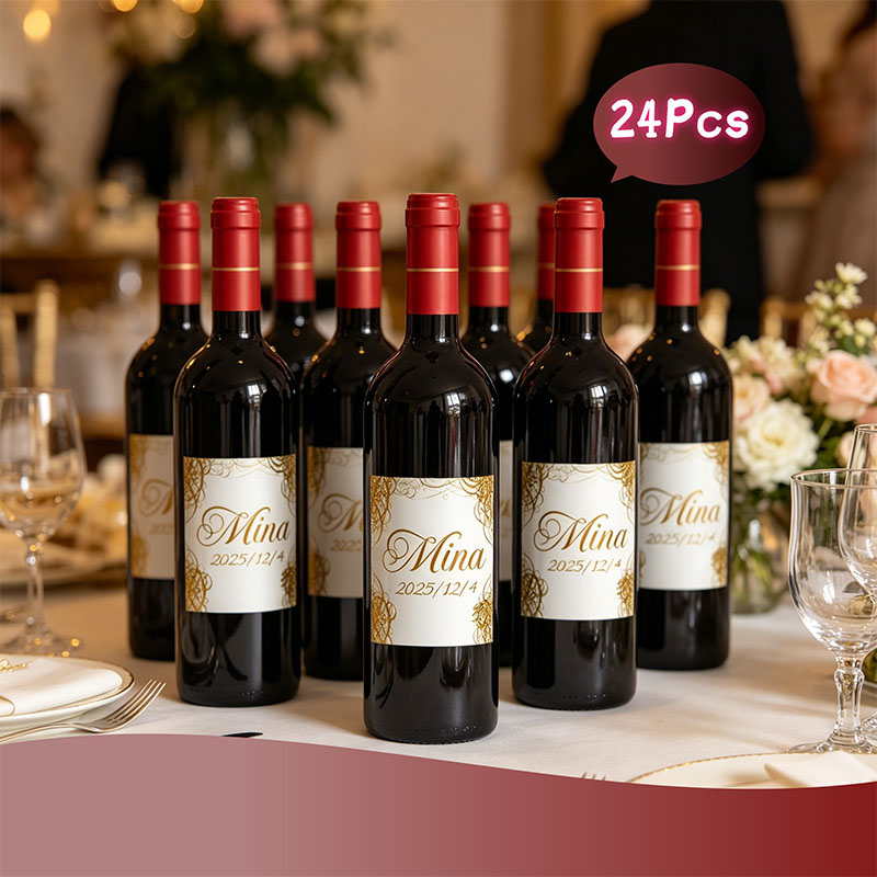 Sticker Label Template - 24 szt. Personalizowane minimalistyczne etykiety na